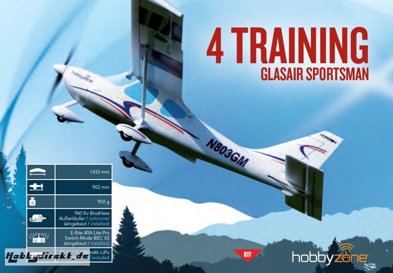 Hobbyzone Glasair Sportsman RTF Mode 1 Horizon HBZ7600M1