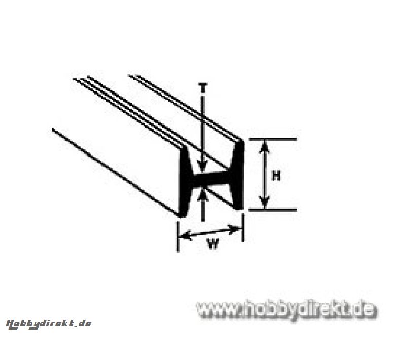 HFS-3 H-Profil 2,4x2,4x375mm (10) Krick 190542