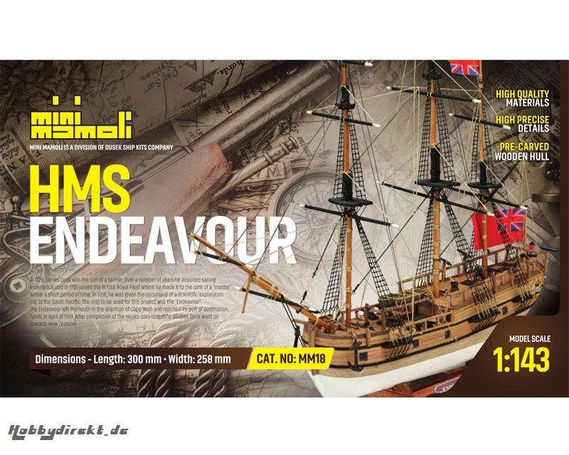 HMS Endeavour Bausatz 1:143 M Krick 21818