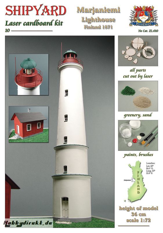 Leuchtturm Marjaniemi Laser Kartonbausatz Krick 24660