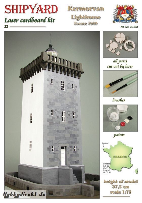 Leuchtturm Kermorvan Laser Kartonbausatz Krick 24662