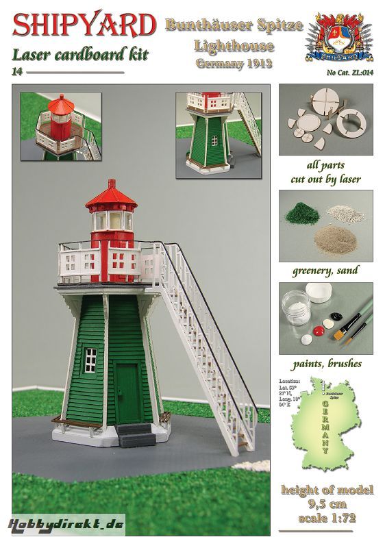 Leuchtturm Bunthauser Spitze Laser Kartonbausatz Krick 24664