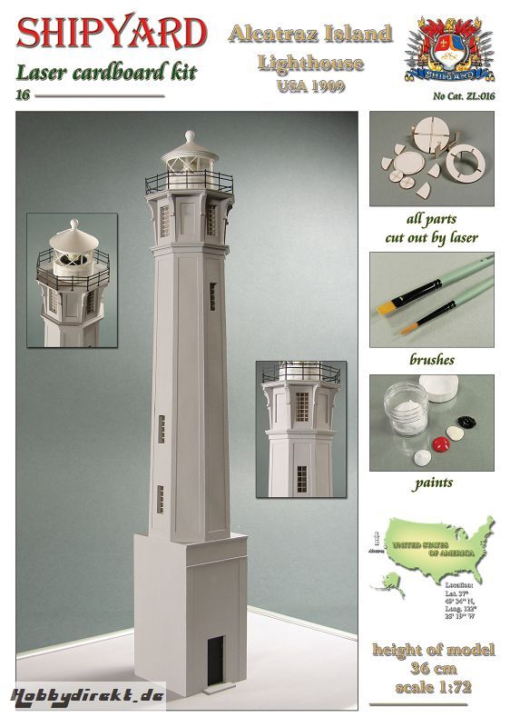 Leuchtturm Alcatraz Laser Kartonbausatz Krick 24666