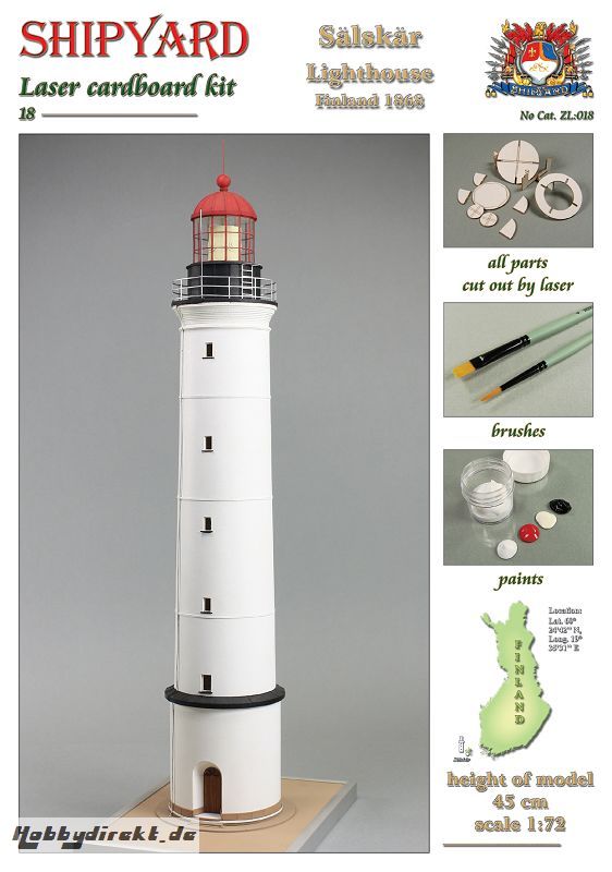 Leuchtturm Sälskär Laser Kartonbausatz Krick 24668