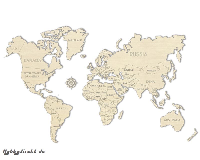 Weltkarte L  3D-tec Bausatz Krick 24992