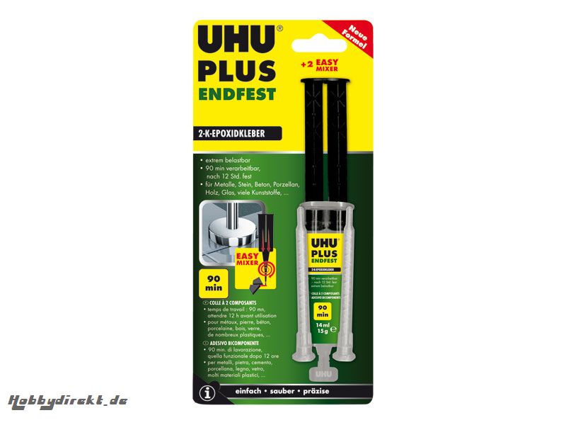 UHU plus endfest Spritze inkl. statischem Mischer 15g Krick 45650