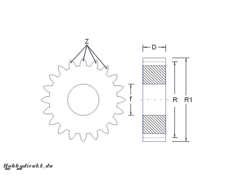 Zahnrad 38 Z. Modul 0,5 Polya Krick 64038