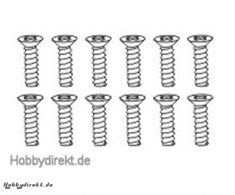 Senkkopfschraube 2,6x8 mm selbstschneidend (12) Krick 646082