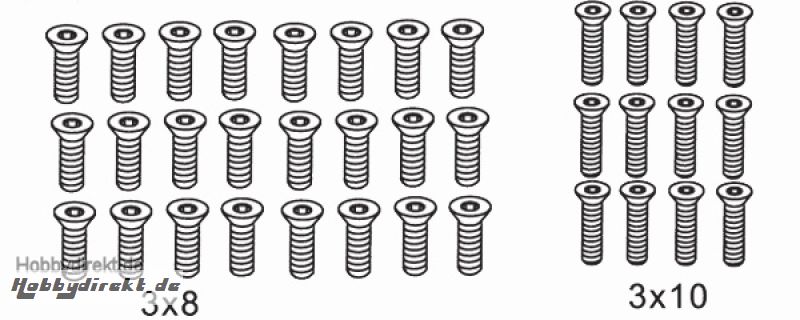 Schraubensatz B Senkk. 3x8,3x Krick 648076