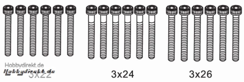 Schraubensatz I Zylk. 3x22,3x Krick 648083