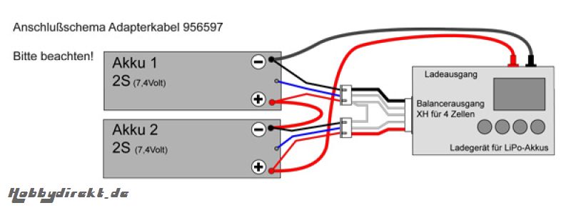 XH-XH Adapter 2x2P auf 4P Krick 956597