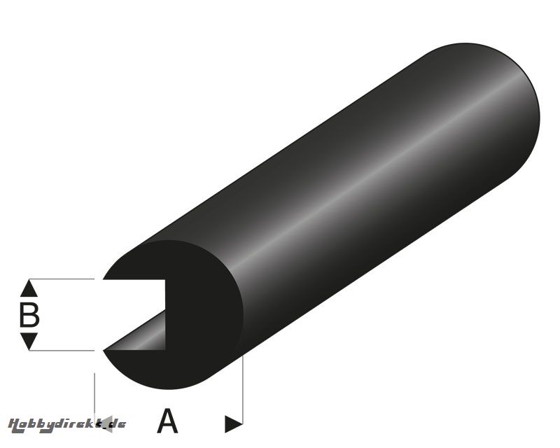 Kantenschutz Ø2x0,5 mm L=2 m Gummiprofil Krick rb104-30