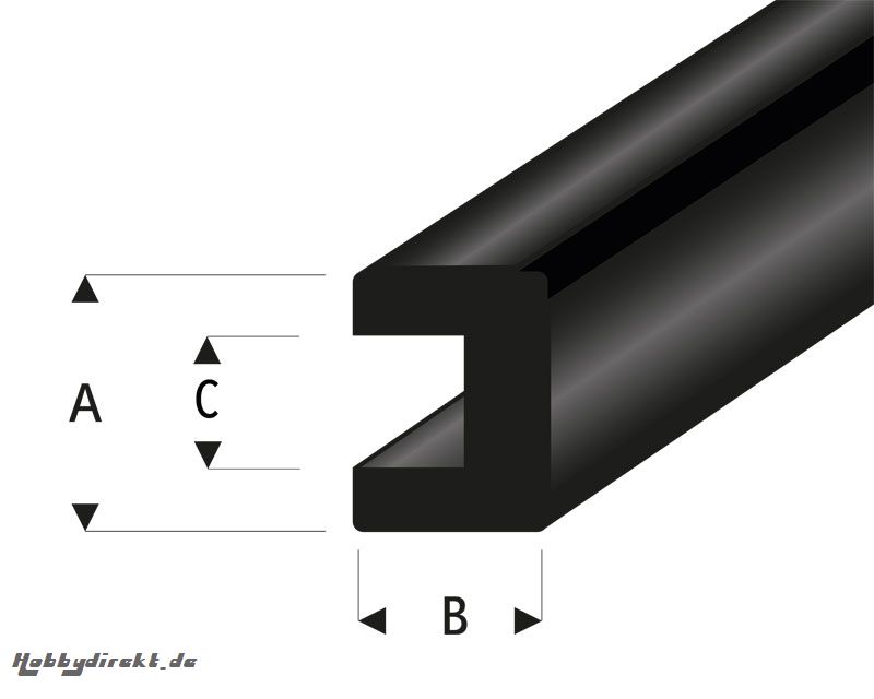 Gummi U-Profil 3x4 mm L=2 m Krick rb104-51