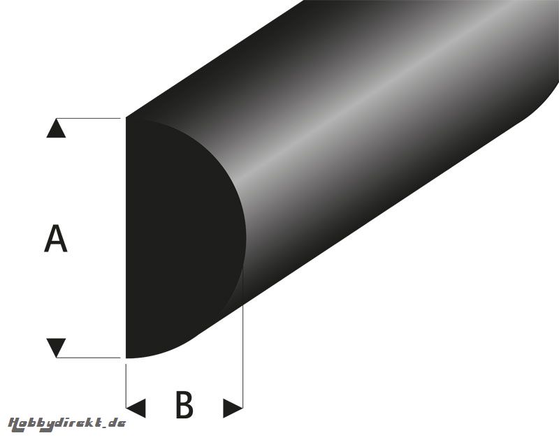 Gummi Halbrundprofil 2,1x4 mm L=2 m Krick rb104-61