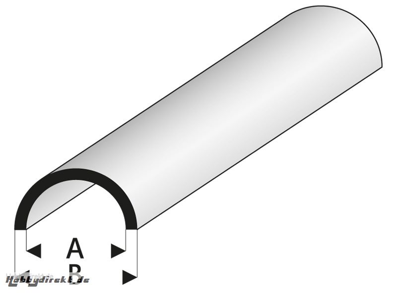 ASA Rohr halbrund 2,5x4x330 mm (5) Krick rb403-53-3