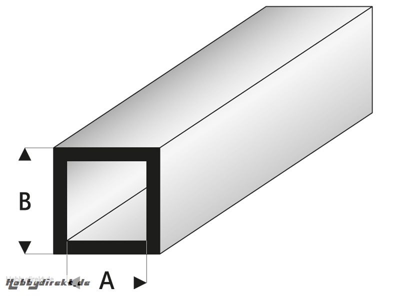 ASA Quadratisches Rohr 2x3x330 mm (5) Krick rb420-51-3