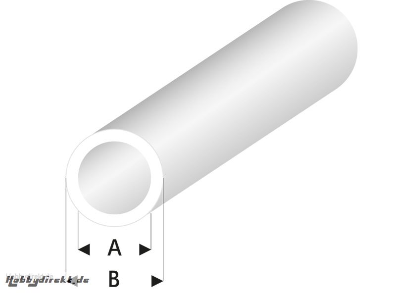 ASA Rohr transparent weiß 3x4x330 mm (5) Krick rb423-55-3