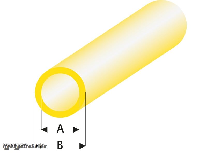 ASA Rohr transparent gelb 3x4x330 mm (5) Krick rb424-55-3