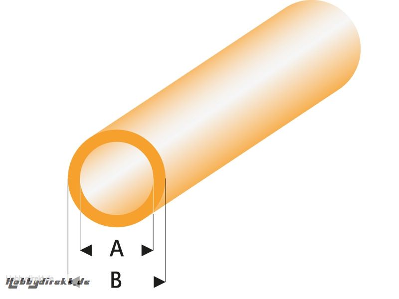 ASA Rohr transparent orange 2x3x330 mm (5) Krick rb425-53-3