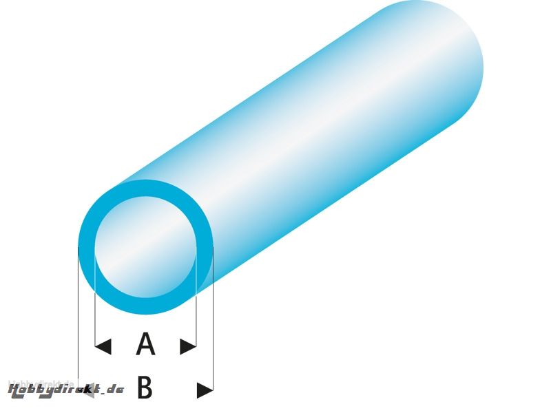 ASA Rohr transparent blau 3x4x330 mm (5) Krick rb429-55-3