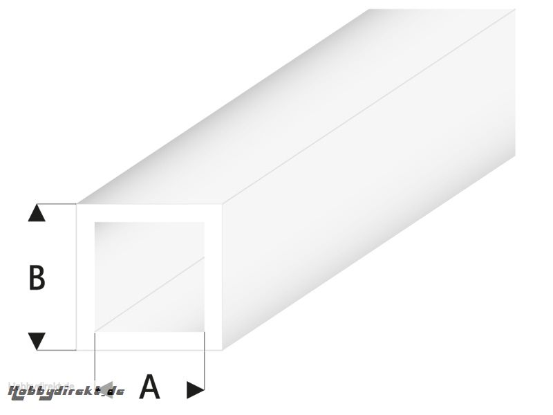 ASA Quadrat Rohr transparent  2x3x330 mm (5) Krick rb430-53-3