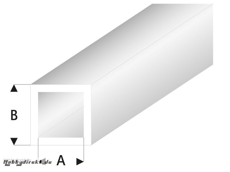 ASA Quadrat Rohr transparent weiß 2x3x330 mm (5) Krick rb431-53-3