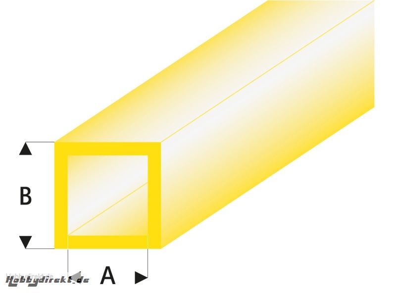 ASA Quadrat Rohr transparent gelb 2x3x330 mm (5) Krick rb432-53-3