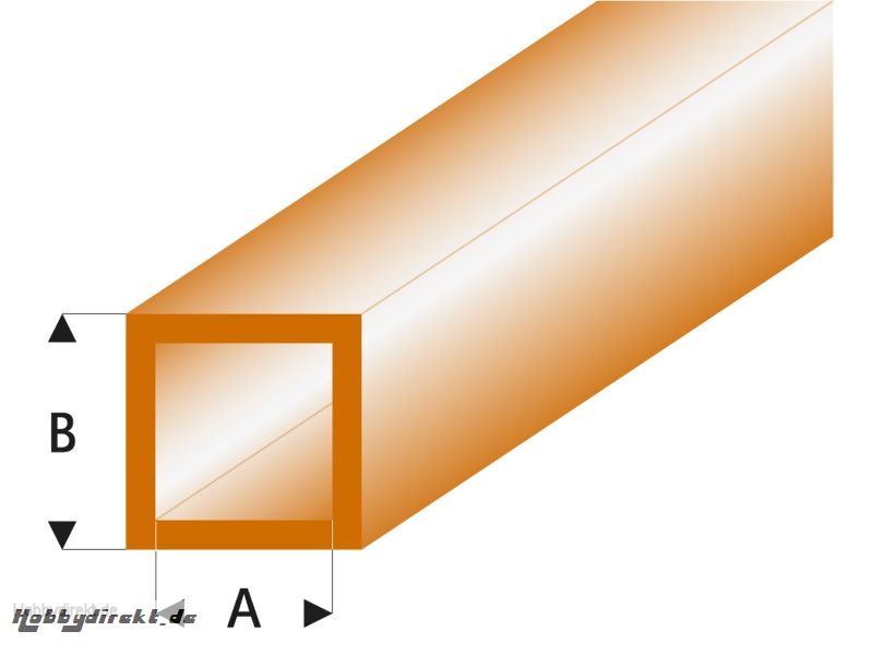 ASA Quadrat Rohr transparent braun 4x5x330 mm (5) Krick rb435-57-3
