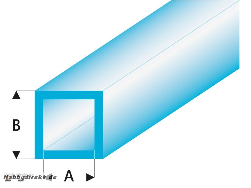 ASA Quadrat Rohr transparent blau 5x6x330 mm (5) Krick rb437-59-3