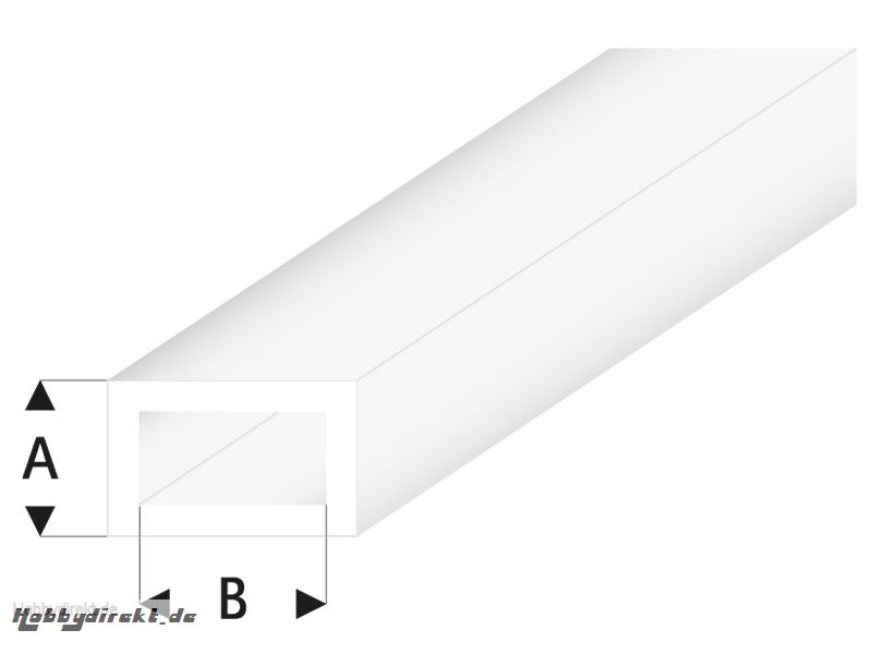 ASA Rechteck Rohr transparent weiß 2x4x330 mm (5) Krick rb439-53-3