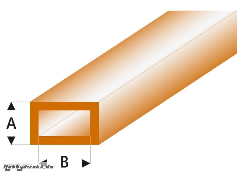 ASA Rechteck Rohr transparent braun 2x4x330 mm (5) Krick rb443-53-3